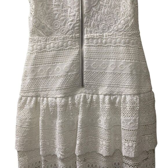 NWOT Parker Nerissa SZ XS Little White Dress Eyelet Lace Drop Waist Tiered Skirt - Picture 11 of 16